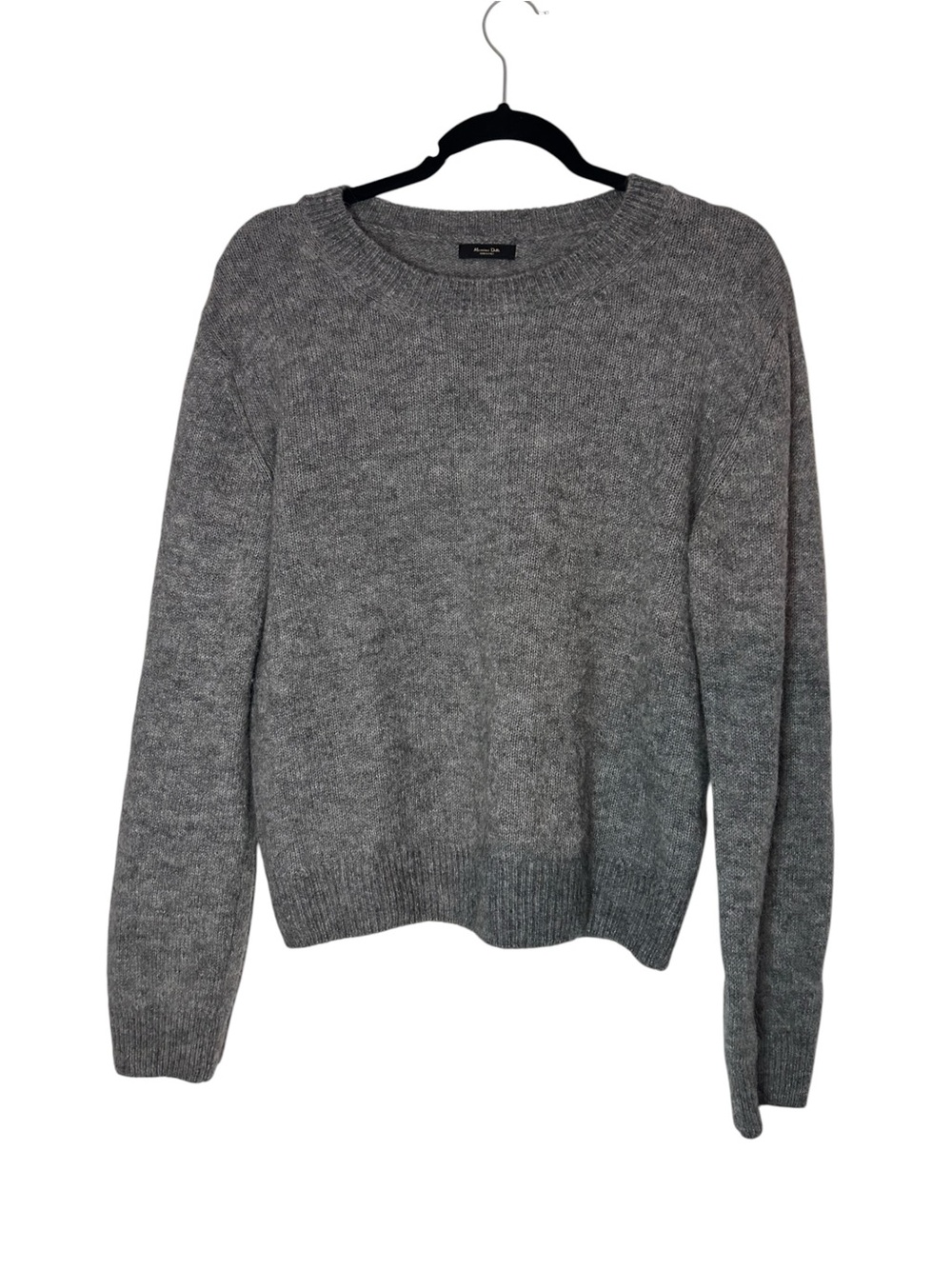 Massimo Dutti Gray Wool Blend Crewneck Sweater